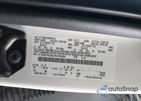 2018 Ford F-150 Xlt из США, поврежденный, VIN 1FTEW1EG6JFA16024